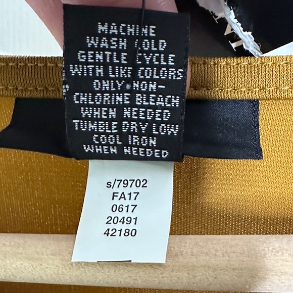 Alfani Women's Mustard Color Sleeveless Drape Top XL P2P 23" 25" Length NWT - Picture 9 of 13